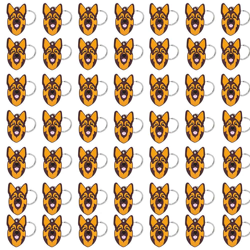 50PCS Cute Animal Keychain knife Ducks Dogs Cats Keyring for Women Men Kids Handbag Cool Car Key Accessories Friends Key Gifts