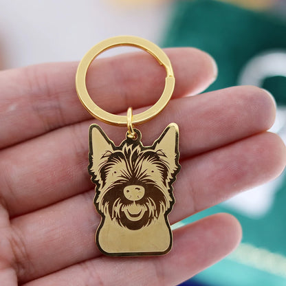 Stainless Steel Charms French Bulldog Dog Men's Trendy Punk Keychain for Women Men Jewelry Kids Gifts Key Bag Deco Accessories