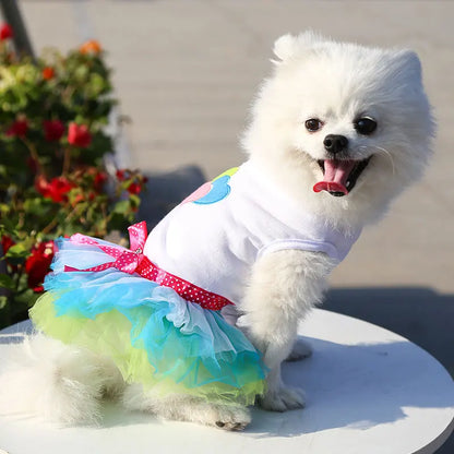 Pet Dress Dog Skirt Eye-catching Breathable Cotton Pretty Bow Knot for Summer Dog Clothes Dresses for Dogs