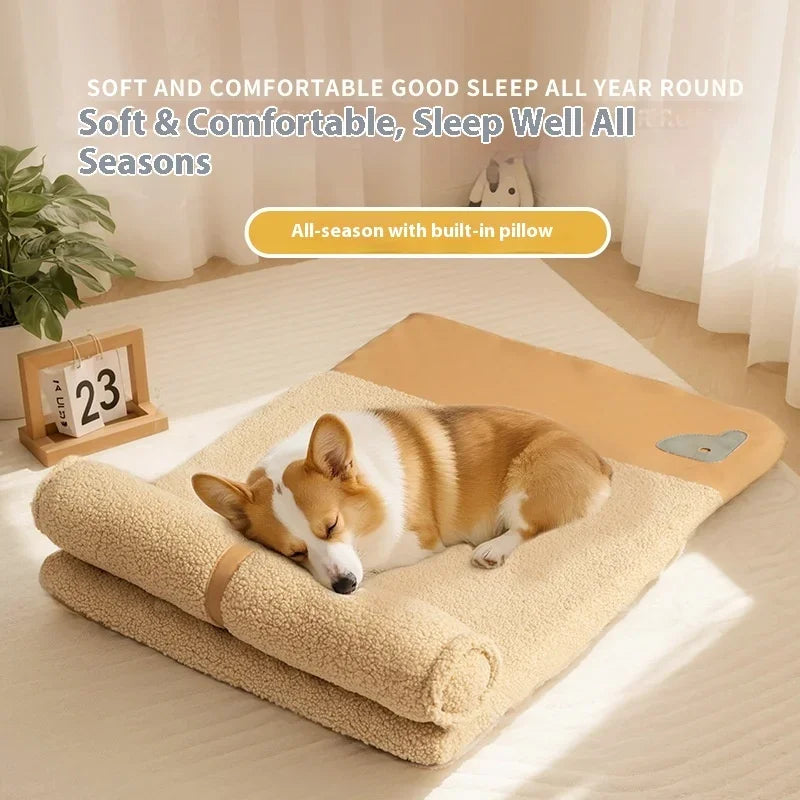 Four Seasons Dog Cat Bed Orthopedic Memory Foam Machine Washable Removable Cover All Season Comfort Mat for Small Medium Large
