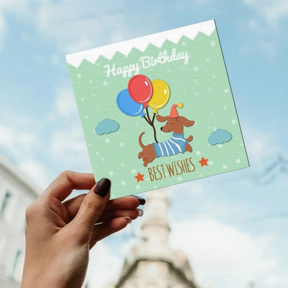 Balloon Dachshund Die Cuts Carbon Steel Die Cuts Cutting Dies Dog Frame Stencils Scrapbooking Embossing Template Dies for Card