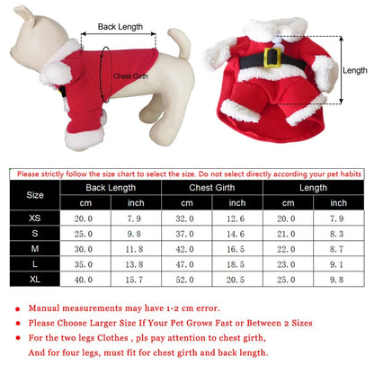 the SANTA PAWS HOLIDAY PET COSTUME - Christmas Dog Santa Claus Outfits for Small/Medium Dogs, Funny Cosplay Costume, Cat/Dog Clothing, Dressed Up Yorkshire, Pug Pet Clothes