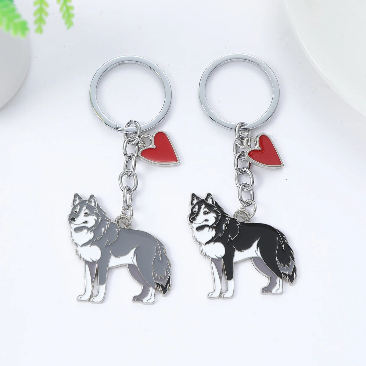 I LOVE Alaska Husky Dog Keychain Cute dachshund  animal Cartoon dog Keychain dog Gift For woman Man Jewelry