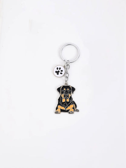 Pet dog car keychain pendant creative metal accessories key ring holiday gifts