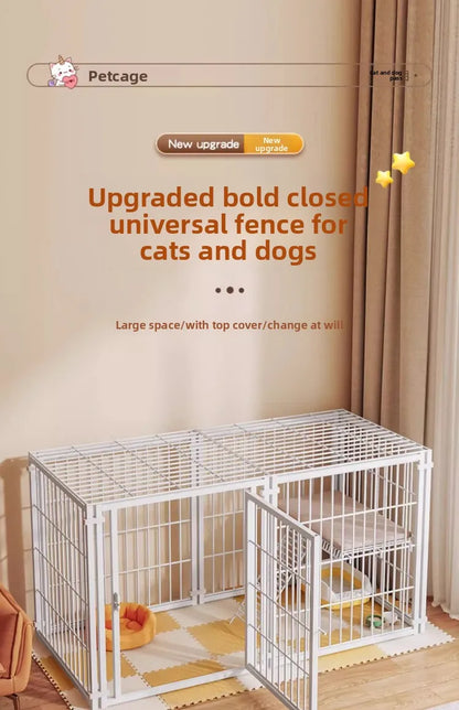the KENNEL CAGE - Outdoor Dog/Cat House, Durable Dog Crate, Indoor Pet Playpen for Small/Medium Dogs/Cats Metal Playpen Secure Fence