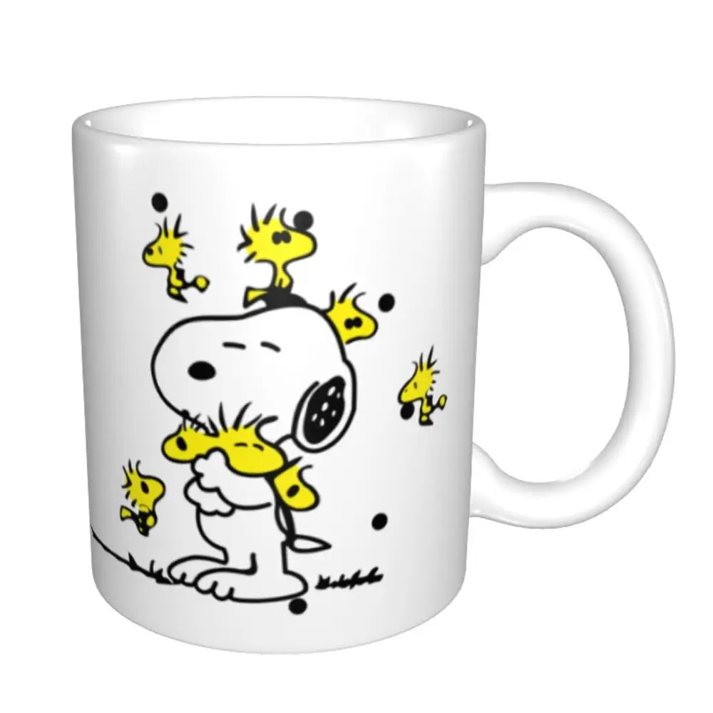 Manga Snoopy Woodstock Cartoon Dog Coffee Mug DIY Customized Ceramic Tea Milk Mug