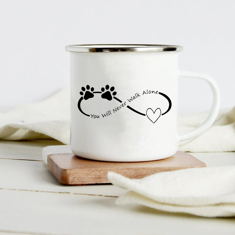 Funny Dachshund Print Creative Enamel Mug Coffee Wine Mugs Cartoon Dogs Paw Party Drink Beer Juice Milk Cups Gifts for Lover Dog