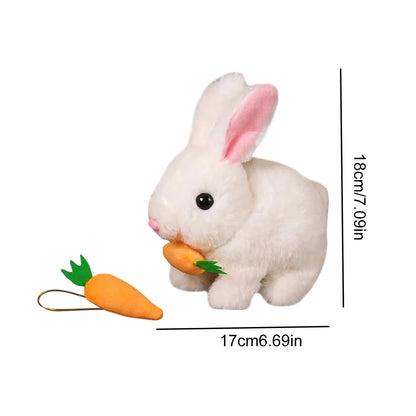 New Simulation Electric Rabbit Pet Toys Cute Electric Rabbit Interactive Toys Gift for Toddlers Birthday Plush Carrot Bunny Toys