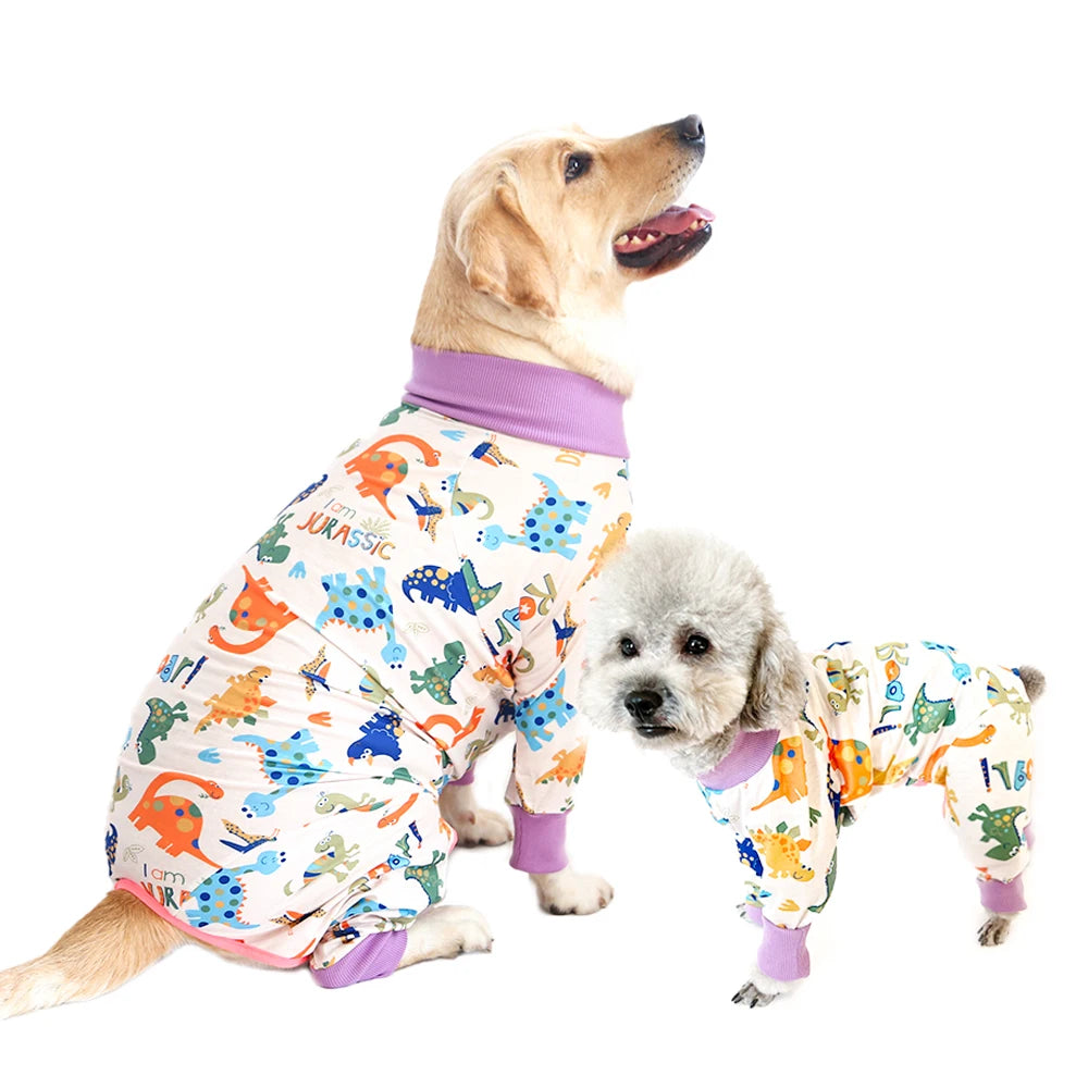2024 New Halloween Prints Dog Four-legged Suit for Large Medium Bodysuit Dogs Pajamas PJS Full Body for Shedding Prevent Licking