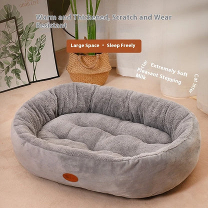 House Winter Warm Thickened Oval House All-Season Pet House Winter Small Dog House