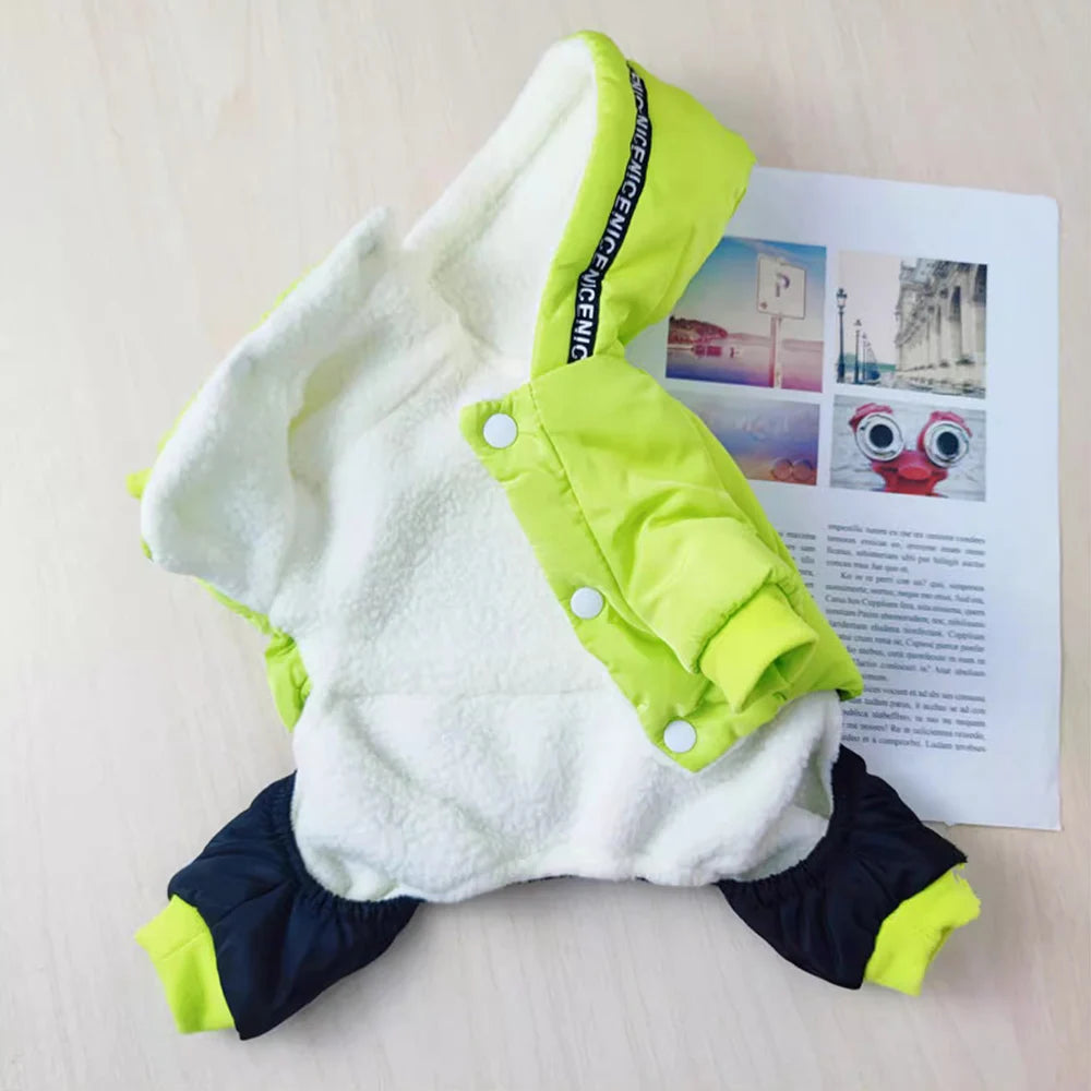 Winter Snow Coat for Small Dogs Warm Thickening Dog Jacket Windproof Coat Outfit Puppy Clothing Silver Sticker Overall for Dogs