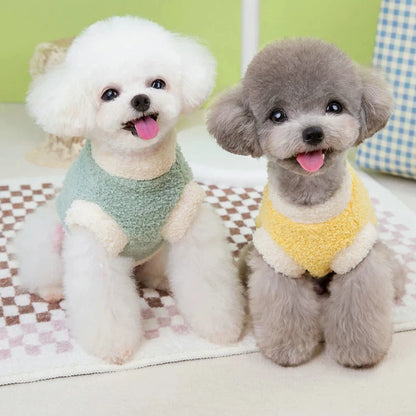 Winter Warm Dog Clothes with D-ring Plush Dog Coat for Small Medium Dogs Soft Puppy Clothes Chihuahua Yorkie Clothing Pet Supply