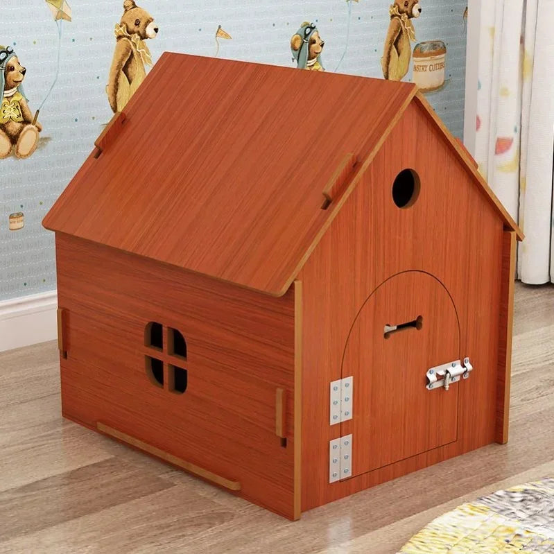 the RED BARN DOGHOUSE - Top Cover Doghouse, Outside Easy Installed Winter Gate Door Window External Entrance Nest, Home Pets Products