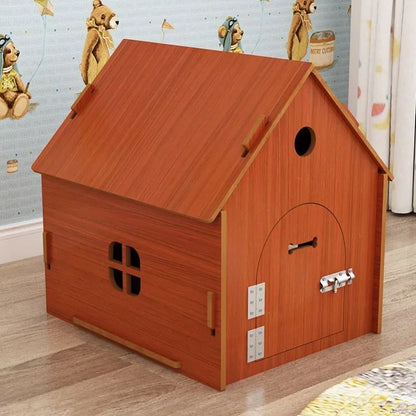 the RED BARN DOGHOUSE - Top Cover Doghouse, Outside Easy Installed Winter Gate Door Window External Entrance Nest, Home Pets Products