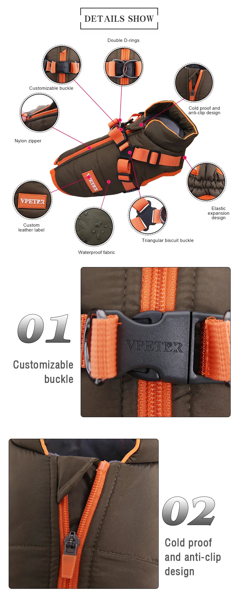 the PAWSHIELD HARNESS JACKET - Puppy Jacket, Waterproof Pet Clothes for Small Dogs with Harness, Winter Warm Chihuahua Vest, Yorkie Coat, French Bulldog Costume