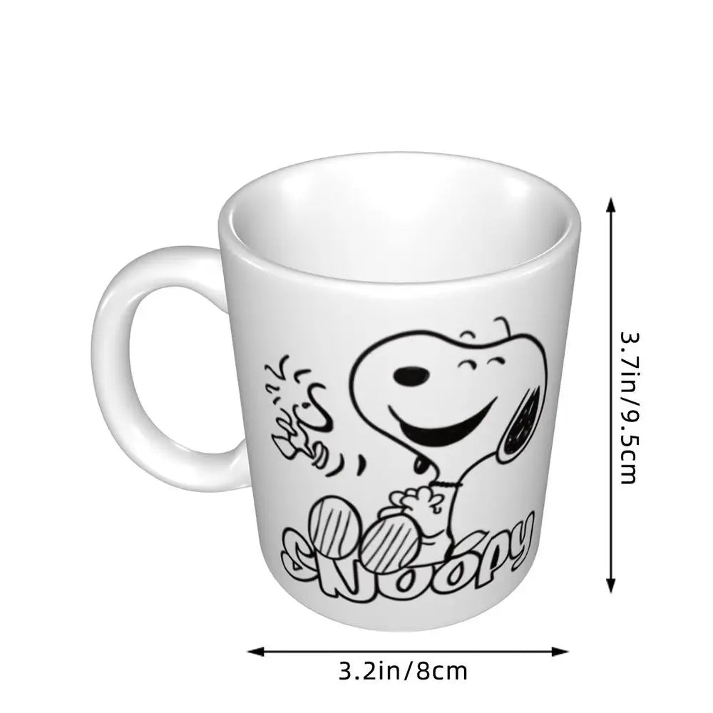 Manga Snoopy Woodstock Cartoon Dog Coffee Mug DIY Customized Ceramic Tea Milk Mug