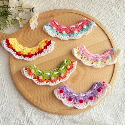 the CROCHET CANINE - Pet Dog/Cat Birthday Hat, Pet Party Dress Up, Photo Decoration, Dog Neck Cute Handmade Set, Dog Accessories for Small Dogs/Puppy