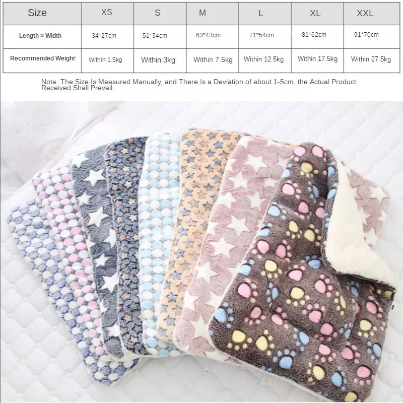 Soft Flannel Thickened Pet Blanket Dog Bed Mat for Puppy Cat Sofa Cushion Dog Beds Pets Keep Warm Sleeping Cover Dog Accessories