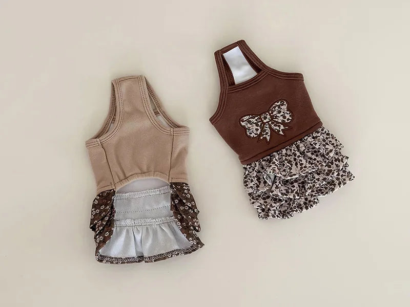 Pet Flower Plush Coat Dog Flower Cake Skirt Cute Dog Plush Hat Dog Clothes Winter Bear Flower Plush Thick Vest Coat Bottom Skirt