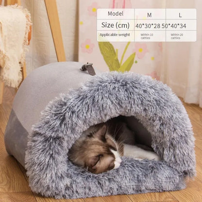 2025 New Spliced Portable Pet Nest Portable Autumn and Winter Warm Dog Kennel Moisture-proof Plush Cat Kennel Pet Supplies