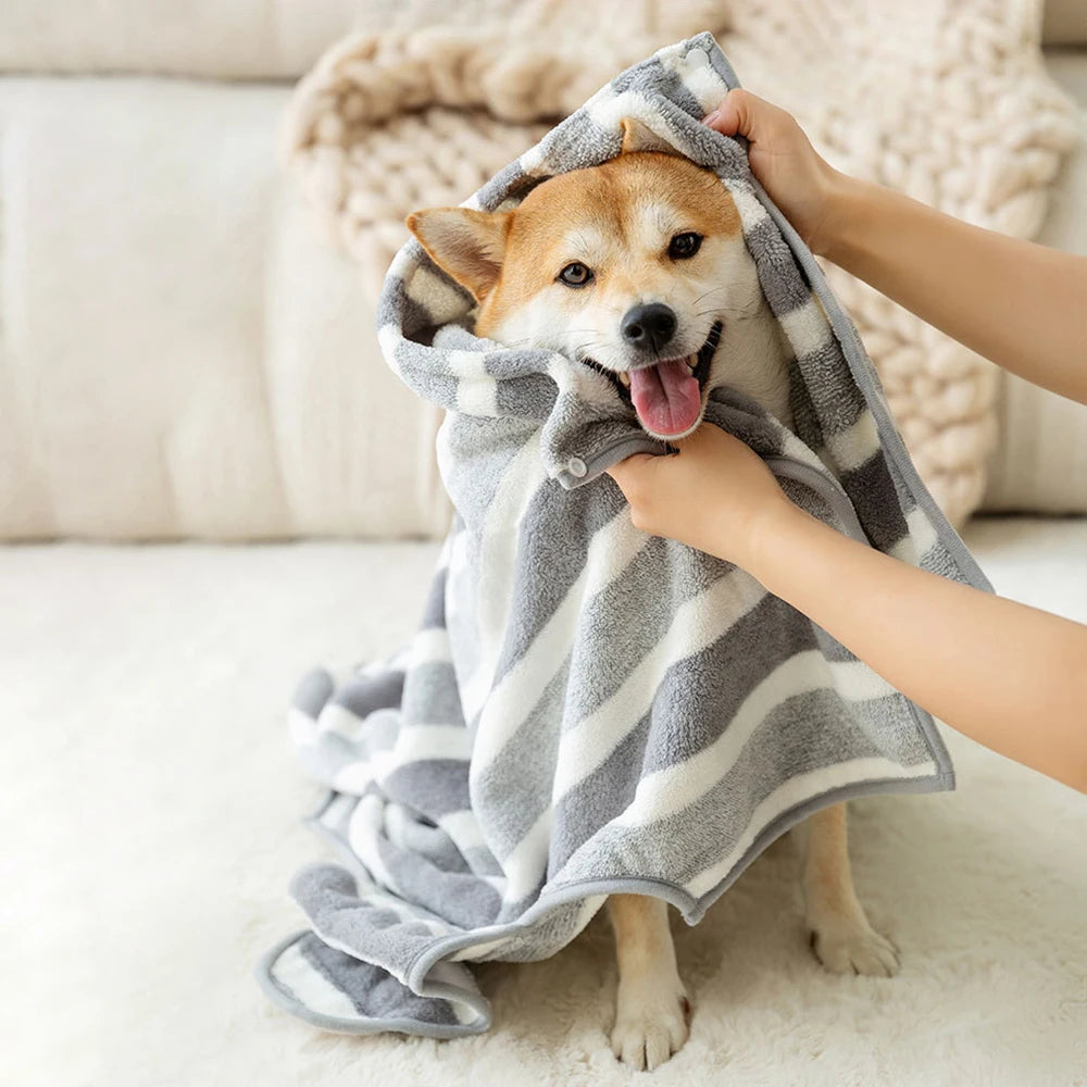 1PC Dog Bathrobe Oversized Thick-Added Absorbent Quick Drying Golden Shiba Cat Bath Towel Towel Used After Bath