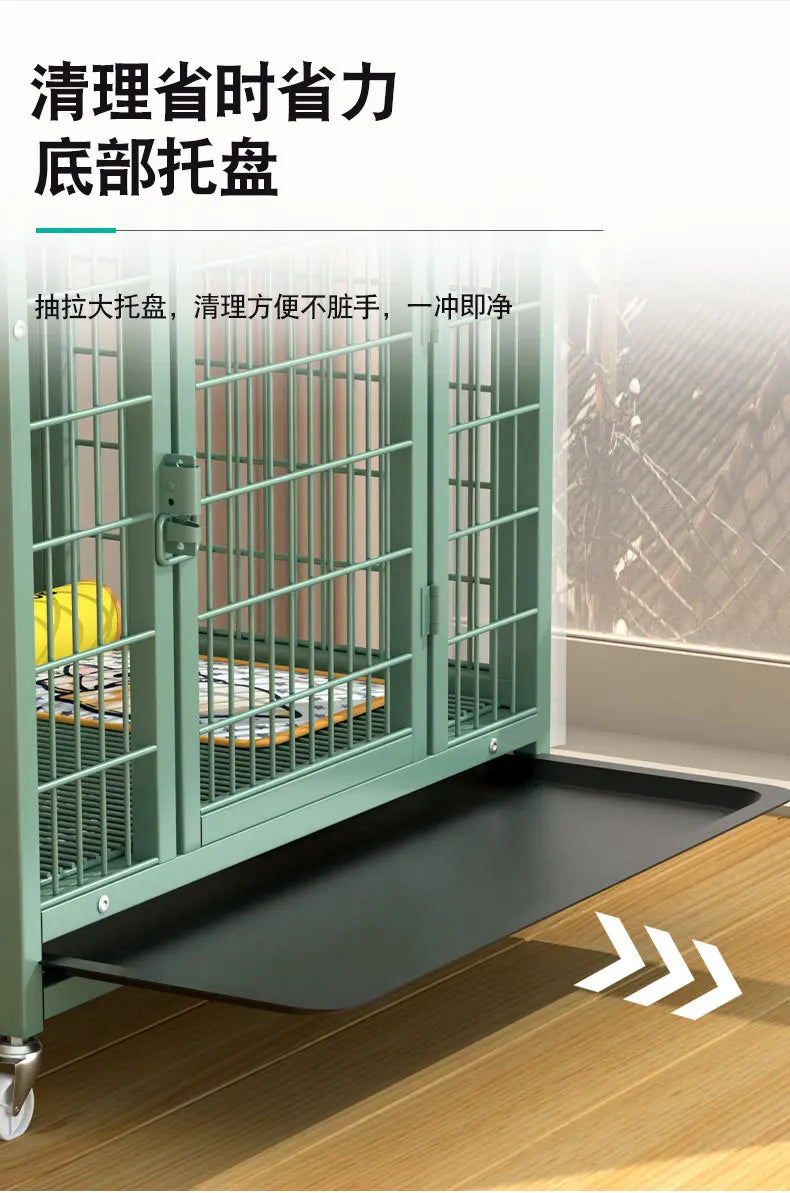 Heavy Duty Dog Cage Large Medium Pet Cage with Toilet Full Square Tube Indoor Dog House