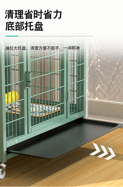 Heavy Duty Dog Cage Large Medium Pet Cage with Toilet Full Square Tube Indoor Dog House