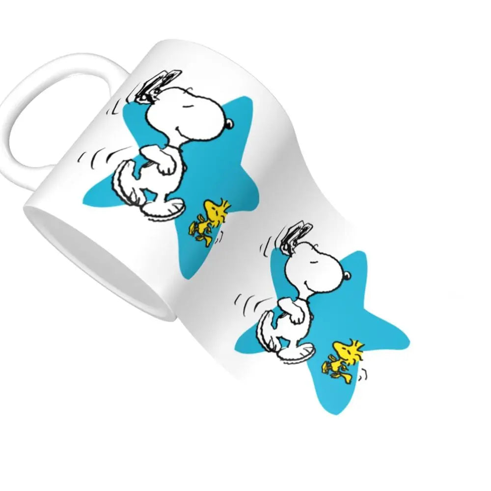 Manga Snoopy Woodstock Cartoon Dog Coffee Mug DIY Customized Ceramic Tea Milk Mug