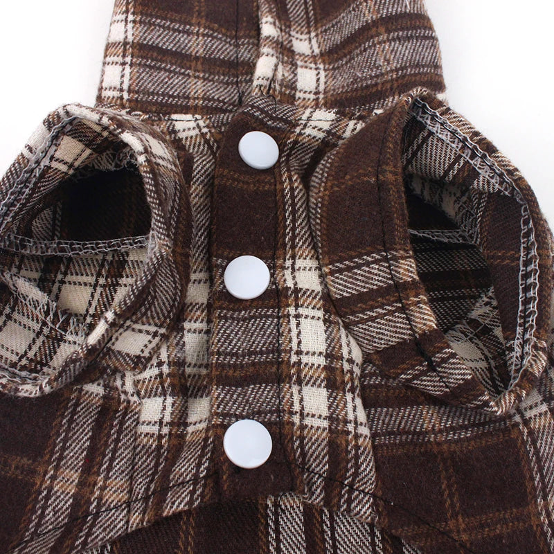 Summer Pet Shirt British Style Plaid Dog Vest Clothes For Small Dogs Chihuahua Cotton Puppy Shirts