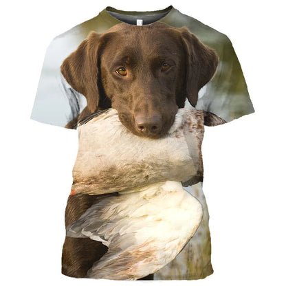 the DUCK HUNTER - Dog Camouflage Hunting T-Shirts Animal 3D Print Men Streetwear Short Sleeve T Shirt Oversized Harajuku Y2k Top Tees Man Clothing