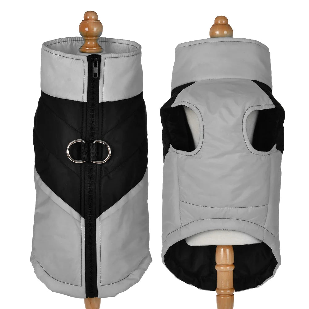 Waterproof Pet Clothes With D-ring Warm Dog Vest For Winter Outdoor Windproof Puppy Coat For Small Medium Dogs Bulldog