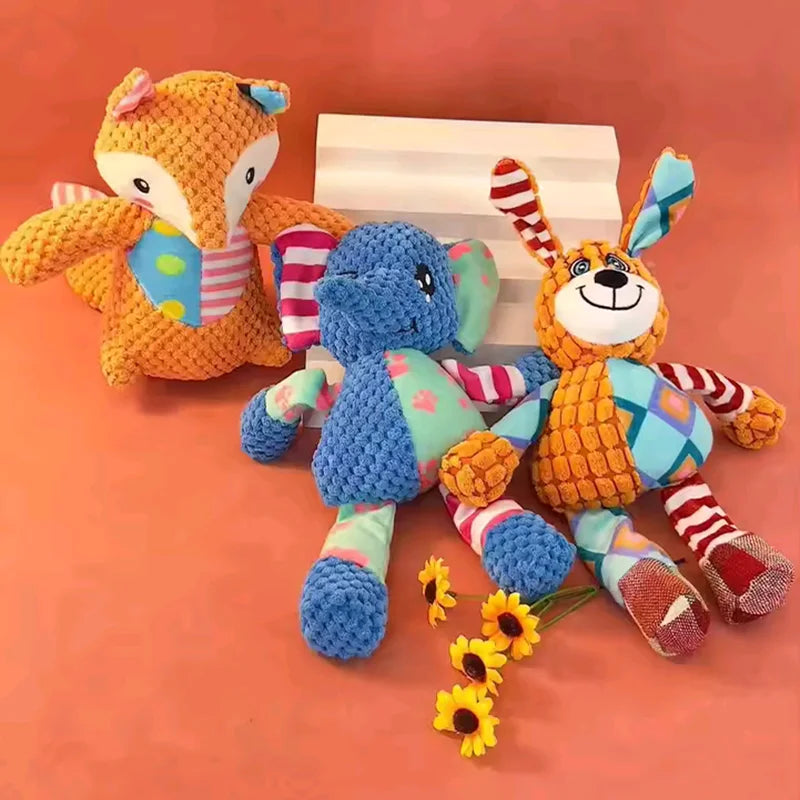 the TEETHETREASURE PLUSH - Pet Plush Toy, Cat/Dog Interactive Teething Toy, Animals Bite Resistant, Interactive Squeaky, Pet Dog Teeth Cleaning Chew Toy