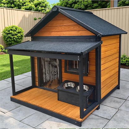 Outdoor dog cage doghouse Solid wood sun protection Rain protection dog kennel doghouse Large medium-sized dog Golden