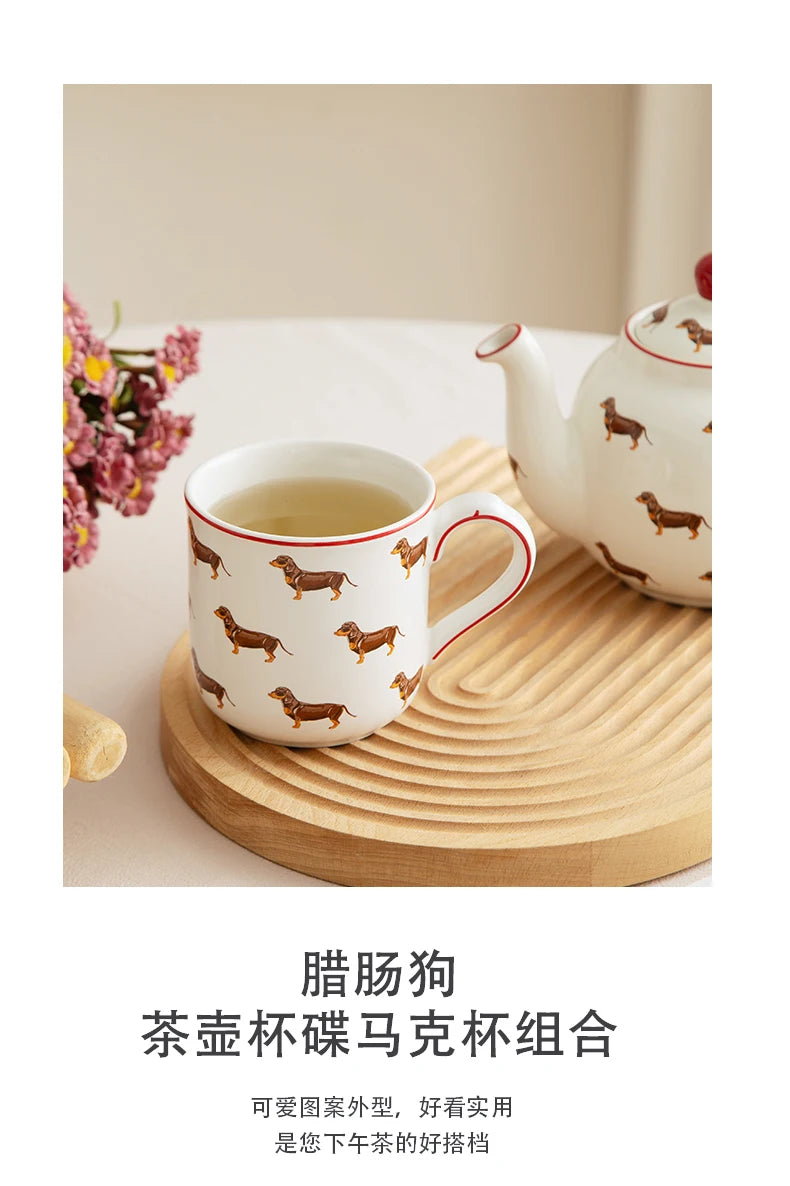 London Pottery 220ML Animal mug dish ceramics coffee cup Unusual tea Pair pottery tea cup set porcelain Cups for girlfriend gift