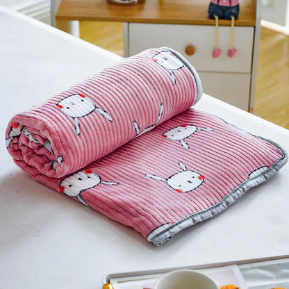 Pet Blanket Soft Flannel Dog Blanket Warm Comfortable Pet Bed Sheet Mat Cartoon Cute Cat Dog Sleeping Blanket Pet Supplies