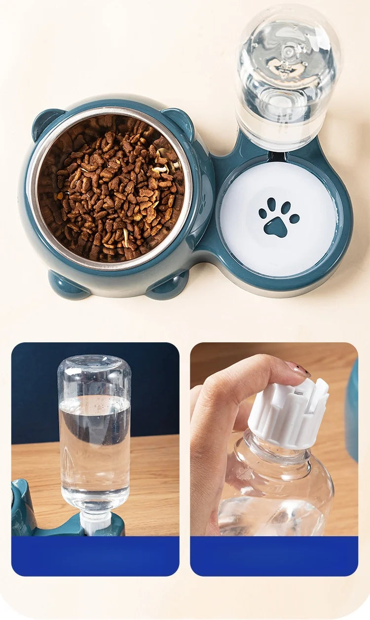Cat Bowl 2-in-1 Drinking Water Dog Food Pot Water Bowl Rice Pot Pet Supplies Cat Bowl Pet Drinking Water Feeding Integration
