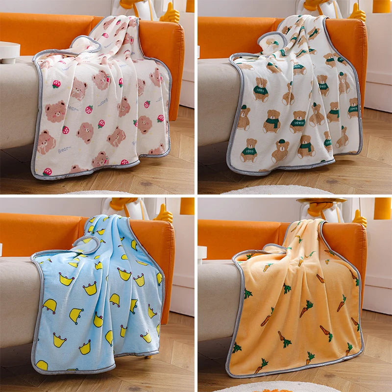 Pet Blanket Soft Flannel Dog Blanket Warm Comfortable Pet Bed Sheet Mat Cartoon Cute Cat Dog Sleeping Blanket Pet Supplies