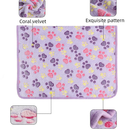 Pet Blanket Encrypted Fleece-lined Double-sided Flannel Blanket Autumn Winter Quilt Warm Blanket Dog Bed Pad Cat Dog Supplies