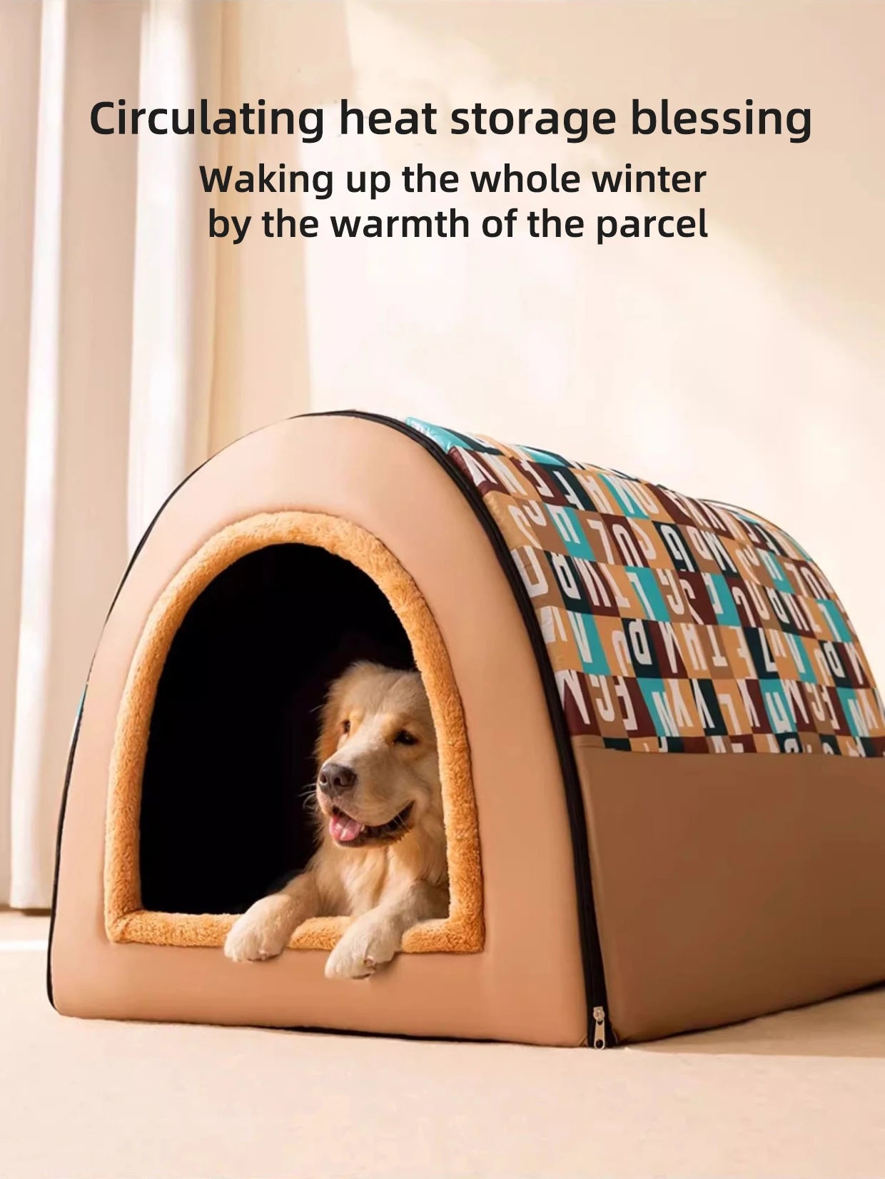 2024 New Dog Kennel Winter Warm Large Dog Oversized Dog House House Closed Winter Removable Golden Pet Four Seasons Use