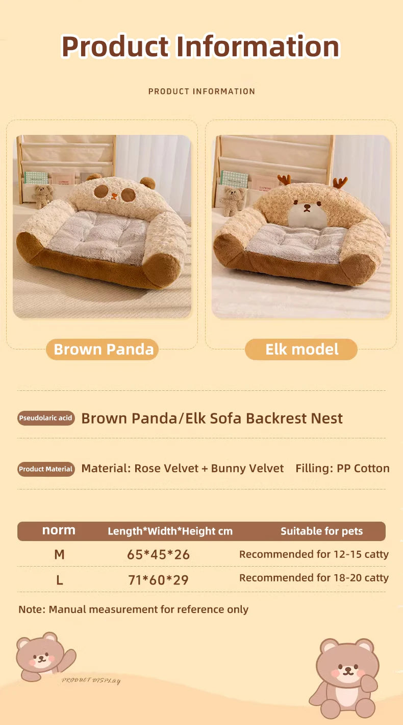 HOOPET Modern Plush Pet Kennel Sofa,Thick Plush Dog Kennel,Cat Kennel,Comfortable Warm Pet Sleeping Bed,Luxury Pet Home