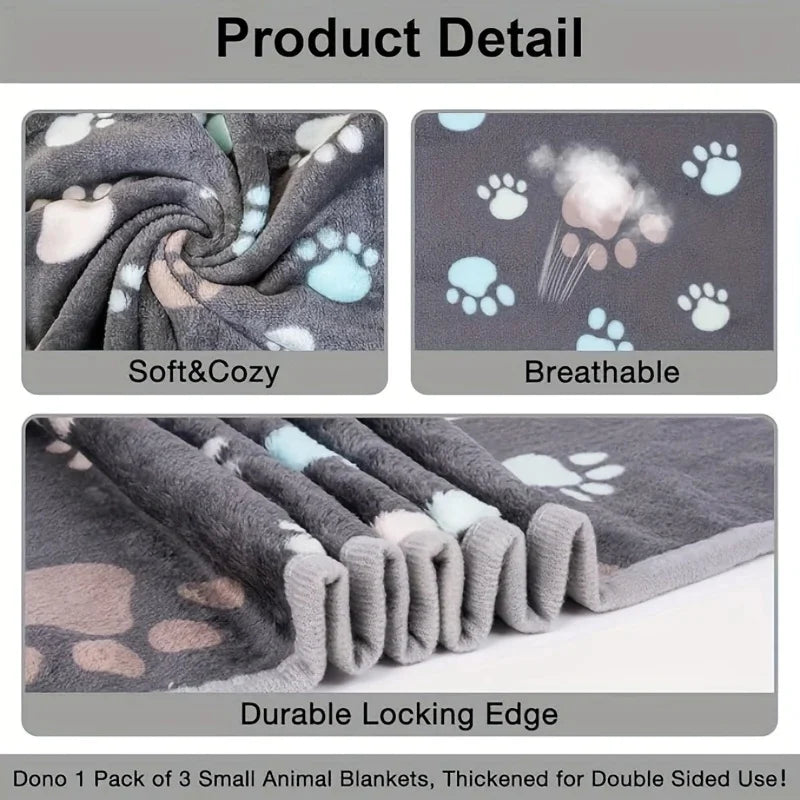 Thickened Soft Flannel Fleece Cat Dog Blanket Bed Mats Paw Foot Print Warm Pet Blanket Sleeping Beds Cover Mat For Pets Supplies