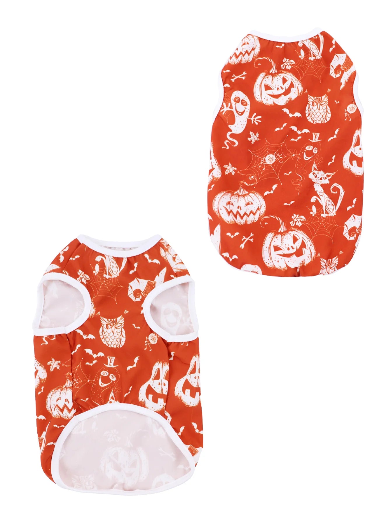 the PAWBOO HALLOWEEN VEST - 1 PC Halloween Pet Vest, Halloween Night Theme Sleeveless Printed T-Shirt, Cat & Dog Parties Style, Multiple Sizes Available