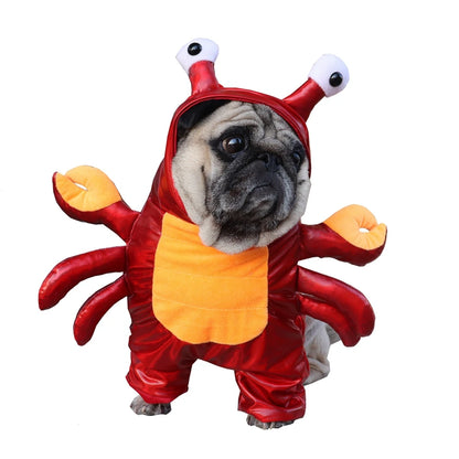 Funny Red Crab Costume Halloween Dog Clothes Cosplay Halloween Durable Unique And Exclusive Two-Legged Costume for Festival Play