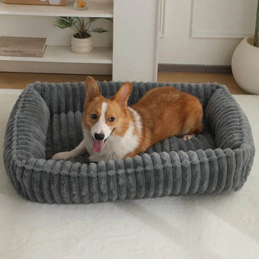 Pet Cat Dog Bed Square Plush Cat Mat Pet Cushion Winter Thickened Orthopedic Pet Mat Soft And Comfortable Cat Bed Pets Supplies