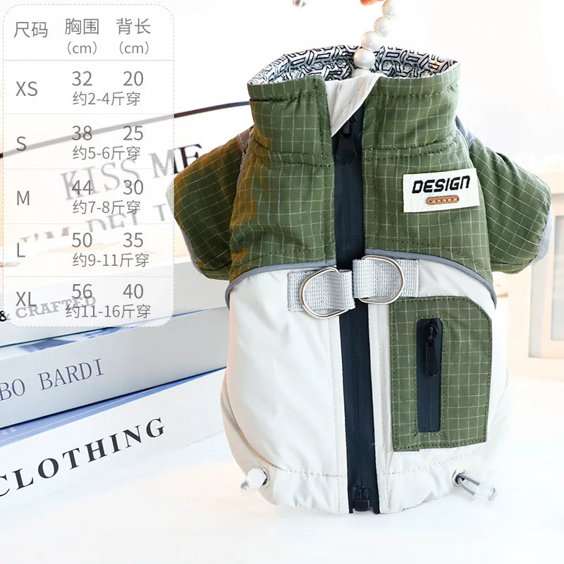 2025 Dog Clothes Winter Thick Functional Travel 3-Proof Down Jacket for Small Dog Cold-Resistant Outdoor Windproof Pet Outfit