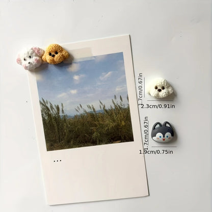 Resin refrigerator stickers of cute little dogs and cats, animal heads with magnets, lovely magnets as gifts and presents.