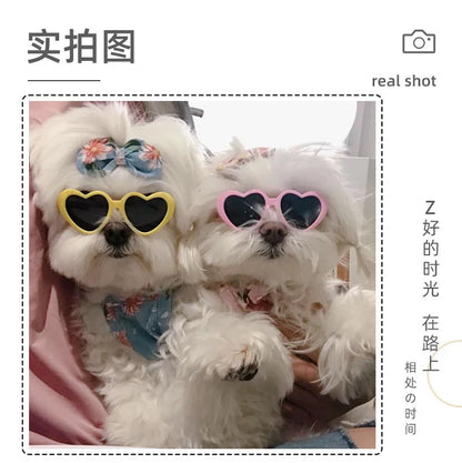 для собак Dog Glasses Pet Heart Glasses Cat Accessories Puppy Photos Tools Decorations for Dog Summer Party Eyewear Glasses