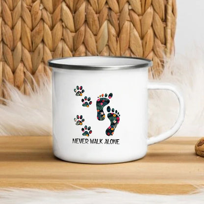 I Love My Dog Printed Enamel Cups Creative Coffee Tea Mug Drinks Dessert Breakfast Milk Cup Cut Mugs Handle Drinkware Best Gifts