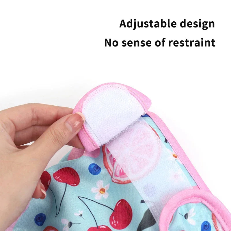 3pcs Set Washable Female Dog Physiological Pants Cute Cartoon Print Dog Diaper Underwear Dog Sanitary Panties Random Colors