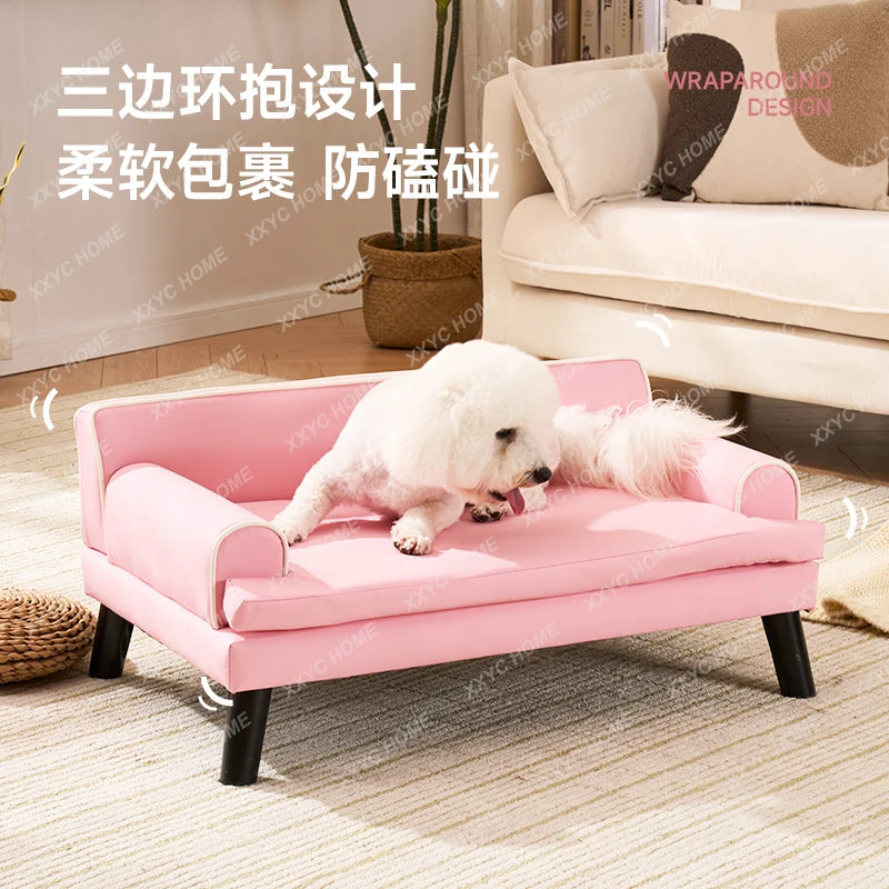 Van Lundin Pink Cute Pet Sofa Kennel Cat Nest High-end Dog Sofa Four-level Universal Removable and Washable